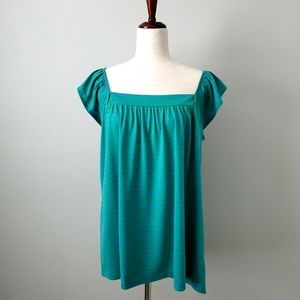 No Boundaries Green & Blue Striped Cap Sleeve Top, Juniors Plus Size XXL